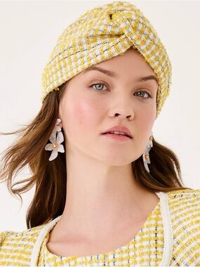 NWT Lilly Pulitzer Party All The Time Boucle Head Wrap “Limoncello Boucle”